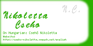 nikoletta cseho business card